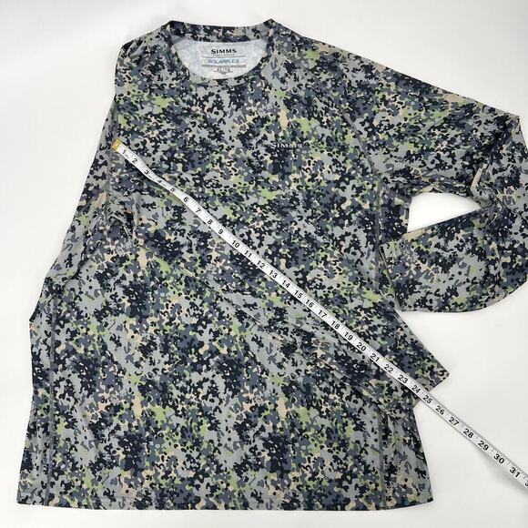 Simms Solarflex Long Sleeve Crewneck Camo Print Fishing Shirt Size XL - Picture 7 of 9